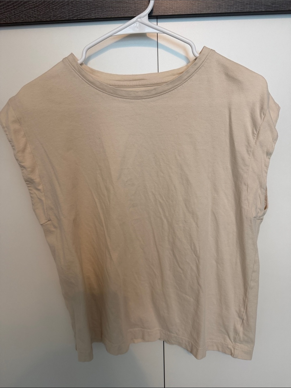 a new day Beige Short Sleeve Crewneck Tee